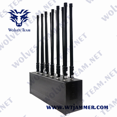 Jammer τηλεφωνικών σημάτων κυττάρων του DCS CDMA 3G 4G 5G PC GSM η υψηλή δύναμη ενσωμάτωσε την μπαταρία