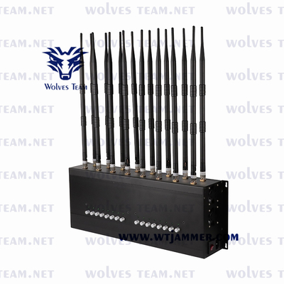 Υψηλή δύναμη διευθετήσιμη όλο Jammer 42W WIFI VHF τηλεφωνικών σημάτων κυττάρων UHF ΠΣΤ 3G 4G 5G