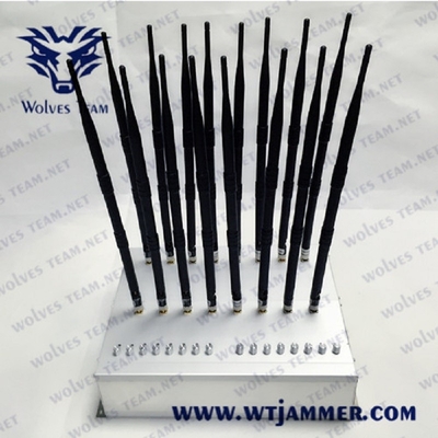 Υψηλή δύναμη διευθετήσιμη όλο Jammer 42W WIFI VHF τηλεφωνικών σημάτων κυττάρων UHF ΠΣΤ 3G 4G 5G