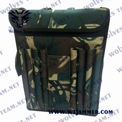 Ισχυρό σακίδιο πλάτης Cell Phone Jammer Portable UHF VHF GSM 3G DCS 4G 5G Signal Jamming Coverage 100m