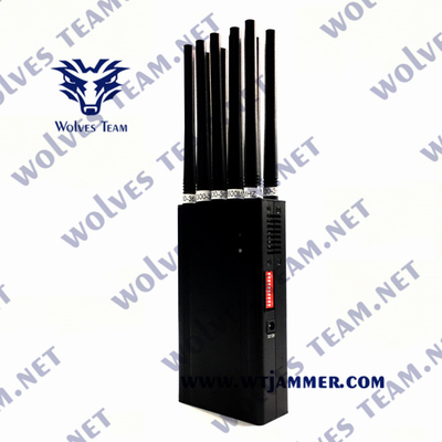 10 φορητό Jammer σημάτων GSM ζωνών μέχρι 20M για το τηλέφωνο κυττάρων