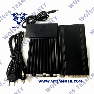 10 φορητό Jammer σημάτων GSM ζωνών μέχρι 20M για το τηλέφωνο κυττάρων
