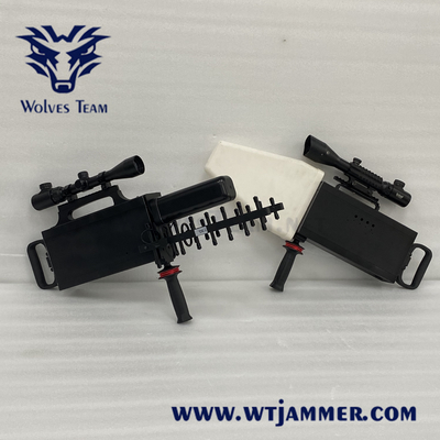 80W χειροκίνητο UAV συχνότητα Jammer 1500m-2000 μέτρα Ενσωματωμένο στην κεραία