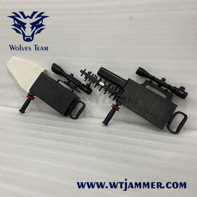 80W χειροκίνητο UAV συχνότητα Jammer 1500m-2000 μέτρα Ενσωματωμένο στην κεραία