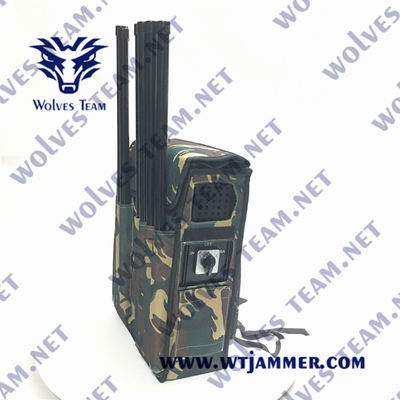 Αγορά 8 ζώνες 120W υψηλής ισχύος VHF UHF 2G 3G 4G Wifi Backpack σήμα παρεμποδιστή για το στρατιωτικό online manufacture