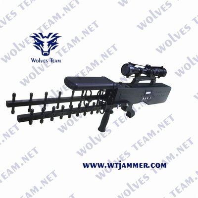 Στρατιωτικό αντι UAV Drone Jammer WIFI GPS RF Control Signal Blocker Φορητό έως 4500 μέτρα
