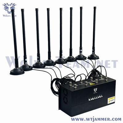 Αγορά 20W 8-Channel Desktop Cell Phone Jammer High Power 8-Antenna Full-Band Signal Blocker Ηλεκτρονική συσκευή για τον αποκλεισμό του σήματος διαδικτυακή κατασκευή
