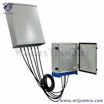Αγορά 6 Ζώνες 300W Αδιάβροχο Σήμα Εξωτερικού Jammer με Κατευθυντικές Κεραίες διαδικτυακή κατασκευή