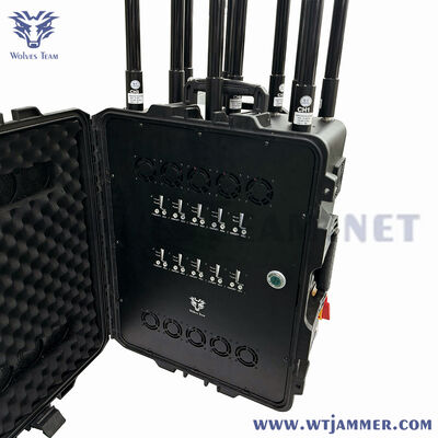 Αγορά Τρόλεϊ βαλίτσα 10 κανάλια All-in-one signal jammer 1000W υψηλής ισχύος, αδιάβροχη, προσαρμόσιμες συχνότητες για εξωτερική χρήση διαδικτυακή κατασκευή