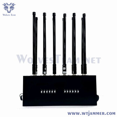 Αγορά 6 κανάλια 300W Desktop Signal Jammer, εύρος μπλοκ έως και 100m για 2G/3G/4G/5G/WiFi/GPS διαδικτυακή κατασκευή