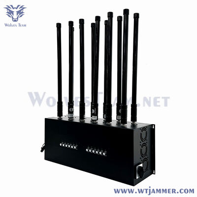 Αγορά 12 κανάλια 600W Full Band Desktop Signal Jammer, εύρος μπλοκ έως 200m για όλα τα ασύρματα σήματα διαδικτυακή κατασκευή