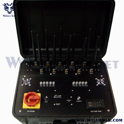 Αγορά 350W High Power Drone Jammer, Rackmount IP65 Αδιάβροχο με ανεμιστήρα ψύξης και τροχούς διαδικτυακή κατασκευή