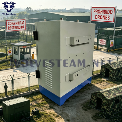 Αγορά 300W 6 καναλιών αδιάβροχο πανκατευθυντικό jammer σήματος για κάλυψη 100-300μ. Αντι-drone και μπλοκαριστής σήματος κινητού τηλεφώνου για την περιμετρική ασφάλεια στρατιωτικών στρατοπέδων διαδικτυακή κατασκευή