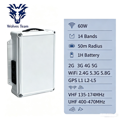 Αγορά 60W 14 κανάλια Desktop Signal Jammer με Omnidirectional Αντένα για την παρεμπόδιση του κυτταρικού σήματος διαδικτυακή κατασκευή