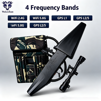 Αγορά 120W Backpack Drone Jammer 4-Band GPS L1 L2 L5 Διπλό WiFi 2.4G/5.8G Σύστημα κατά των Drones διαδικτυακή κατασκευή