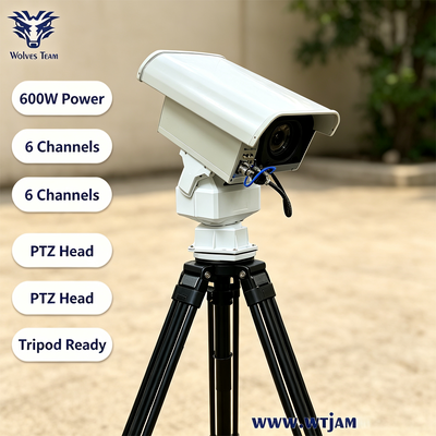Αγορά 600W 6-Κανάλι PTZ Drone Jammer με κατευθυντήρια κεραία για πλήρη κάλυψη Anti Drone Signal Blocker διαδικτυακή κατασκευή