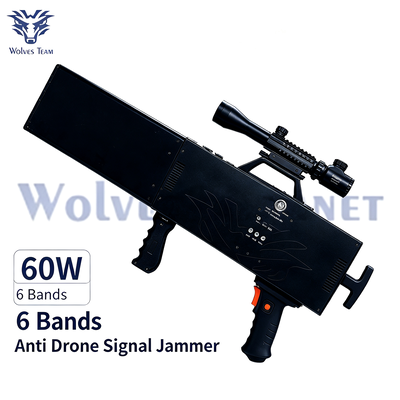 Αγορά 60W 6-Band Φορητός Αντι-Drone Σηματοδότης Παρεμβολών για Διακοπή Επικοινωνίας UAV διαδικτυακή κατασκευή