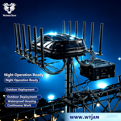 Αγορά 1400W 14-Band Αδιάβροχο σταθερό σήμα Jammer 5G 4G WiFi GPS UHF VHF Πλήρης κάλυψη φάσματος διαδικτυακή κατασκευή