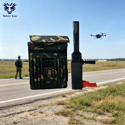Αγορά Αντι-drone Σιγαστήρας Φορητός Τύπου Όπλου Σακιδίου IP55 Εξωτερικού Χώρου Μεγάλης Εμβέλειας Σιγαστήρας Σήματος UAE για Ασφάλεια Πεδίου, Προστασία Περιμέτρου και Επείγουσες Αποστολές Αντι-drone διαδικτυακή κατασκευή