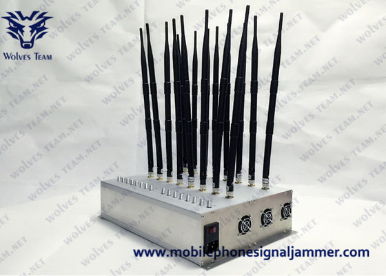 Διευθετήσιμο Blocker 22 σημάτων ΠΣΤ WIFI Jammer τηλεφωνικών σημάτων κυττάρων κεραιών Jammer GSM 4G 5G 315/433MHz