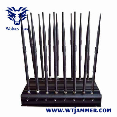 18 Jammer σημάτων ΠΣΤ GSM 3G 4G 5G WiFi UHF VHF ζωνών εσωτερική αίθουσα συνεδριάσεων των διαγωνισμών 50 μέτρα σειράς