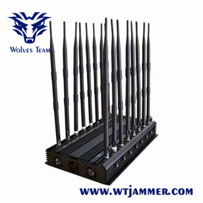 18 Jammer σημάτων ΠΣΤ GSM 3G 4G 5G WiFi UHF VHF ζωνών εσωτερική αίθουσα συνεδριάσεων των διαγωνισμών 50 μέτρα σειράς