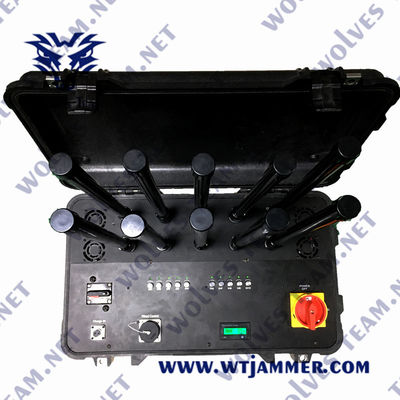 6 ζώνες 2500 μέτρα Blocker σημάτων κηφήνων 600W