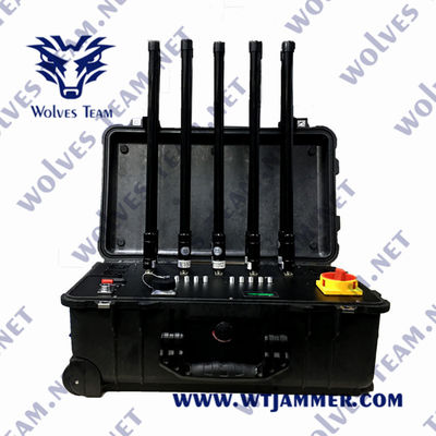 Αγορά 6 ζώνες 2500 μέτρα Blocker σημάτων κηφήνων 600W online manufacture