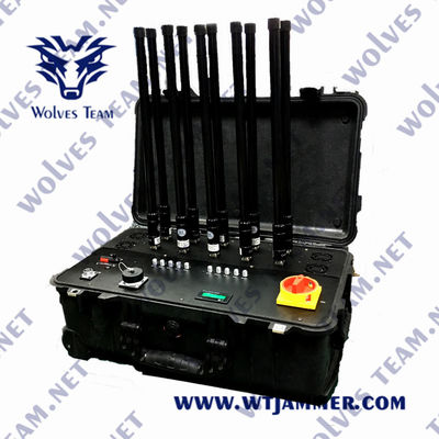 Φορητό 2500m WiFi 3.6G Jammer κηφήνων RF υψηλής δύναμης