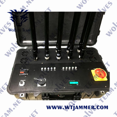 Φορητό 2500m WiFi 3.6G Jammer κηφήνων RF υψηλής δύναμης