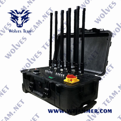 Φορητό 2500m WiFi 3.6G Jammer κηφήνων RF υψηλής δύναμης