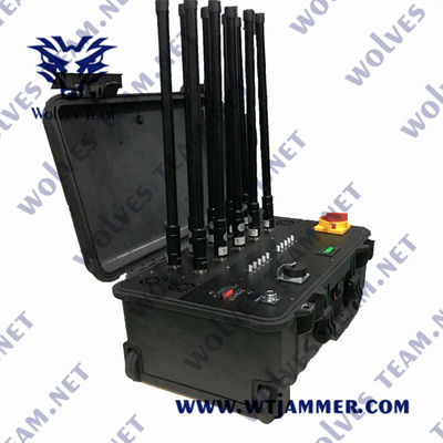 Σήμα 2500m υψηλής δύναμης RF Jammer κηφήνων 600W εξάρτηση