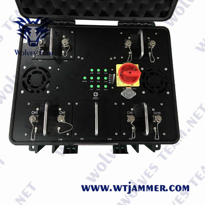 Στρατιωτικό Jammer βομβών οχημάτων 20 - 6000 MHZ φορητό Jammer τηλεφωνικών RF σημάτων κυττάρων