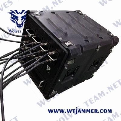 Επίδειξη 330W οδηγήσεων 800 μέτρα Jammer τηλεφωνικών σημάτων κυττάρων RF