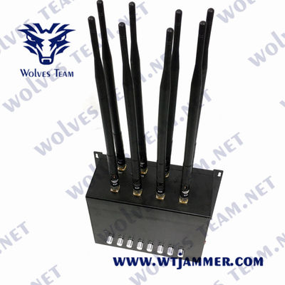 8 Jammer 30m σημάτων υπολογιστών γραφείου ΠΣΤ GSM CDMA ζωνών 16W με τον προσαρμοστή εναλλασσόμενου ρεύματος