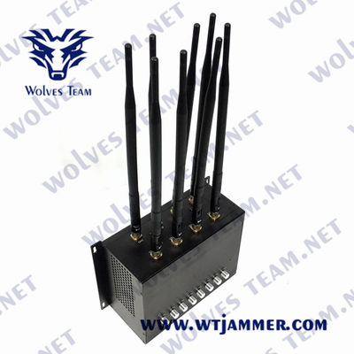 8 Jammer 30m σημάτων υπολογιστών γραφείου ΠΣΤ GSM CDMA ζωνών 16W με τον προσαρμοστή εναλλασσόμενου ρεύματος