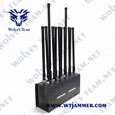 12 κανάλια 50m Jammer τηλεφωνικών σημάτων 36W κινητό GSM 3G WIFI 5.8G