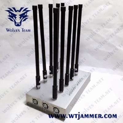 10 Jammer 36W τηλεφωνικών σημάτων κυττάρων ζωνών 5G 20W GSM 3G WIFI 5.8G