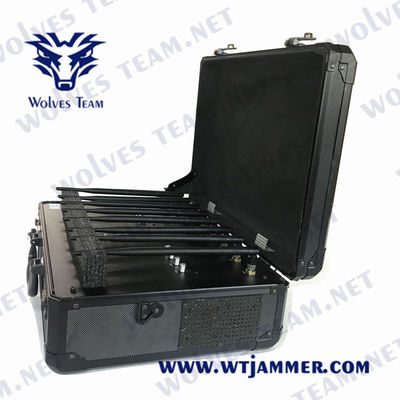 Φορητό Jammer 150m τσάντα 15Kg σημάτων EIRP 15W GSM 3G 4G 5G