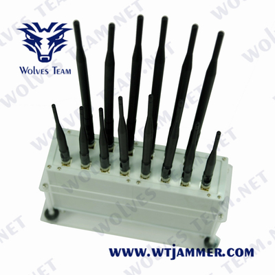 400-500MHz κινητό τηλεφωνικό Jammer 16 κεραίες WIFI UHF GSM CDMA VHF