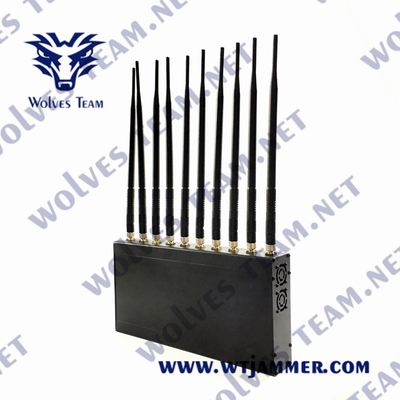 UHF Jammer 12W 3G 4G σημάτων VHF εσωτερικό ΠΣΤ WiFi LoJack 10 κεραία