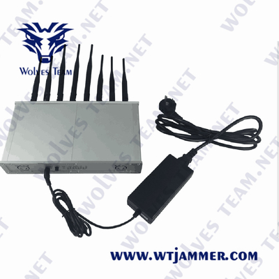Jammer CDMA σημάτων ΠΣΤ 3G 4G 5G WiFi Lojack GSM 50W με τον προσαρμοστή εναλλασσόμενου ρεύματος