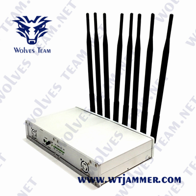Jammer CDMA σημάτων ΠΣΤ 3G 4G 5G WiFi Lojack GSM 50W με τον προσαρμοστή εναλλασσόμενου ρεύματος