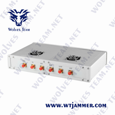 Jammer CDMA σημάτων ΠΣΤ 3G 4G 5G WiFi Lojack GSM 50W με τον προσαρμοστή εναλλασσόμενου ρεύματος