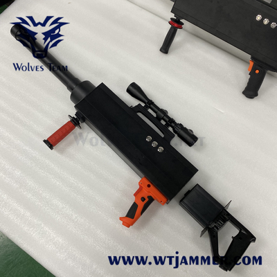 Το μεγάλης απόστασης αντι Uav Jammer σημάτων κηφήνων τηλεσκόπιο ρεύμα-24V 8AH λέιζερ IR μορφής πυροβόλων όπλων ενσωμάτωσε την μπαταρία