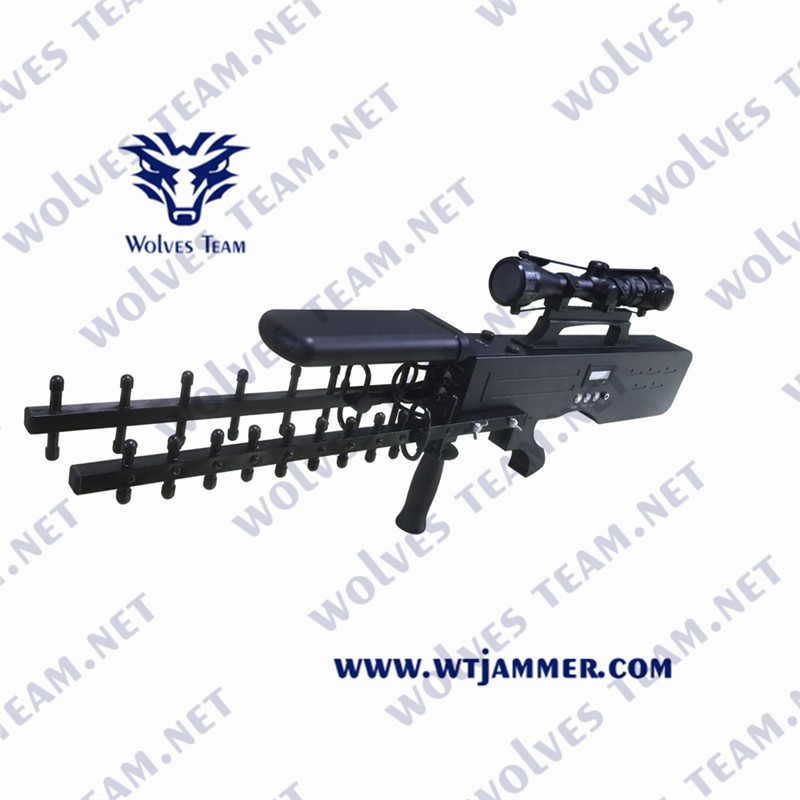 Στρατιωτικό αντι UAV Drone Jammer WIFI GPS RF Control Signal Blocker Φορητό έως 4500 μέτρα