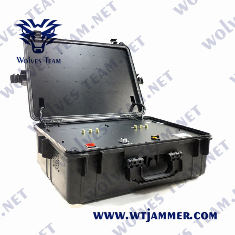 Φορητό UAV ΠΣΤ WIFI 5.8G RF Jammer 2500m PLL κηφήνων που συντίθεται