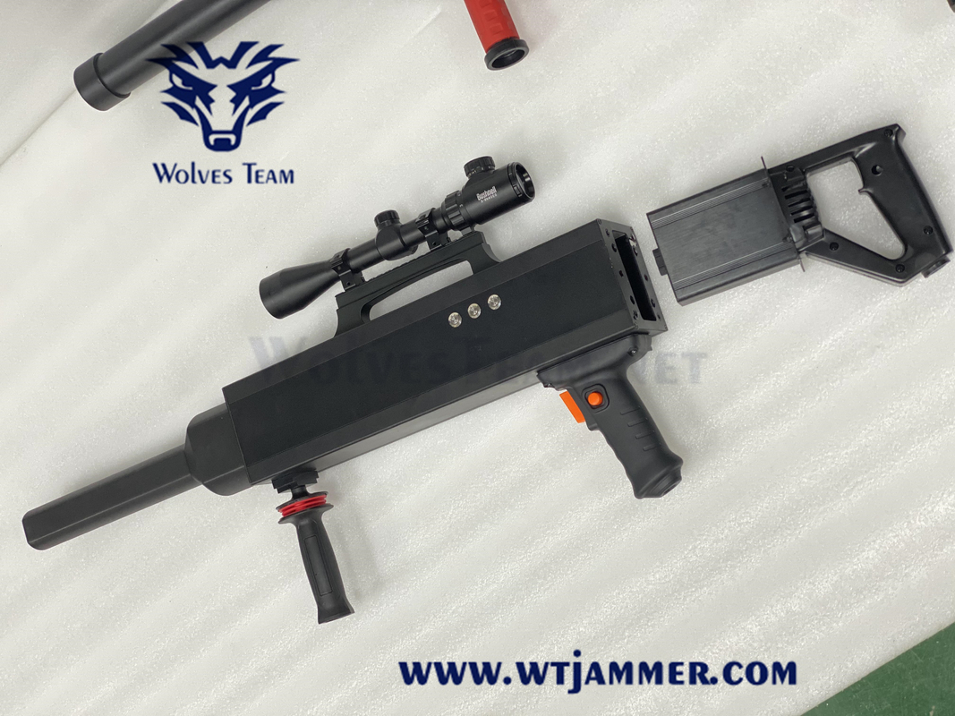 Jammer κηφήνων τύπων τουφεκιών αντι Blocker 1000-1500 σημάτων ΠΣΤ Wifi πυροβόλων όπλων μετρά τον κηφήνα παρεμπόδισης