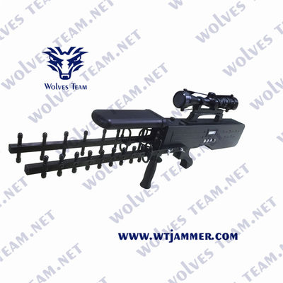 Στρατιωτικό αντι UAV Drone Jammer WIFI GPS RF Control Signal Blocker Φορητό έως 4500 μέτρα