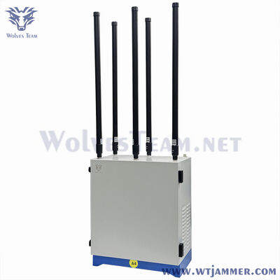 600w 10 Bands Αδιάβροχο ρυθμιζόμενο υψηλής ισχύος 2G 3G 4G WiFi VHF UHF Στρατιωτικό Προσαρμόστε το σήμα jammer συχνότητας